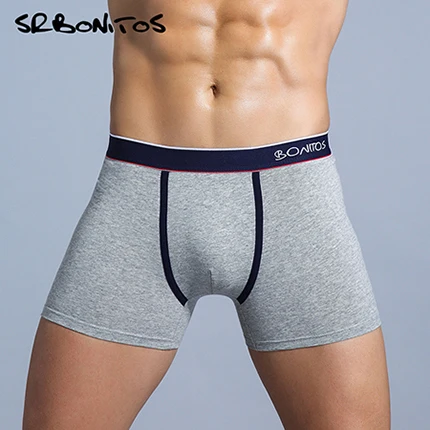 B3 Light grey Pouplar, Брендовые мужские боксеры, хлопковое сексуальное нижнее белье, мужские боксеры, мужские трусы, гей трусы, шорты для мужчин, s U выпуклый мешочек, нижнее белье, боксеры - Цвет: B3 Light grey