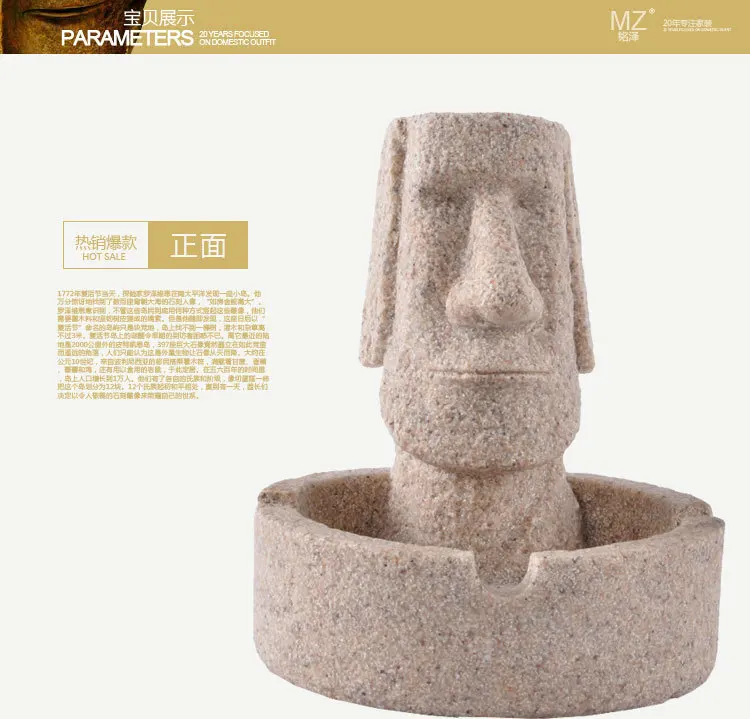 Креативная каменная пепельница Пасхальный остров статуэтки Moai статуэтки Пасхальный день украшения ремесла пепельница дропшиппинг