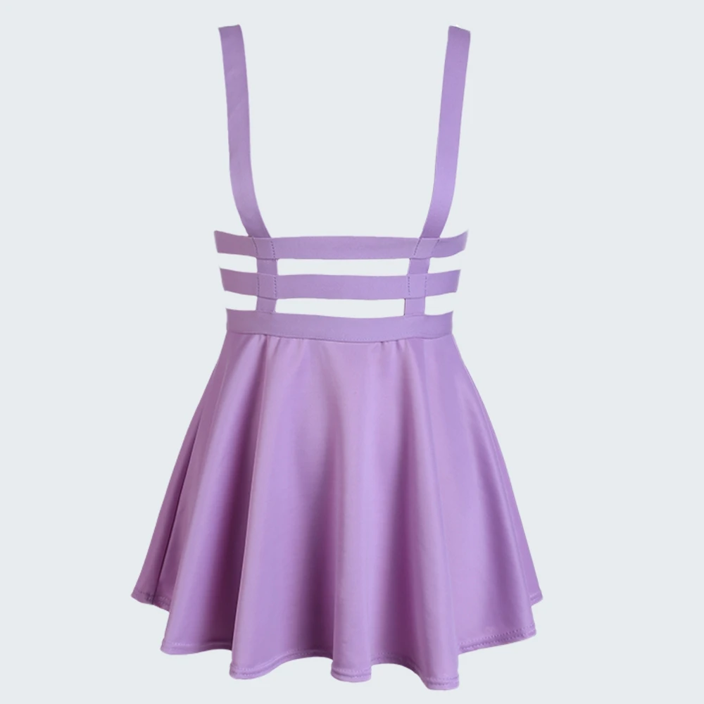 Spring Women's skirt Preppy Style Suspender saia Ruffles Skater Pleated Short women Ball Gown Mini Braces vintage |