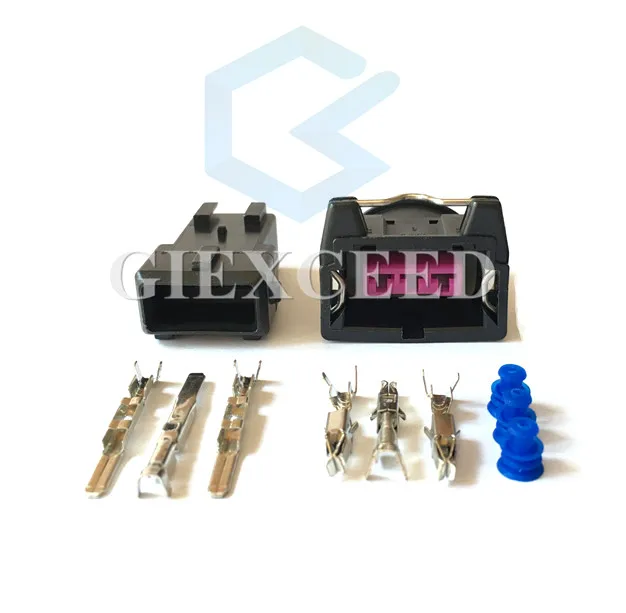 

2 Sets 3 Pin Stepping Motor Idling Engine Socket Female Electrical Wire Connector For Bosch EV1 Auto Plug