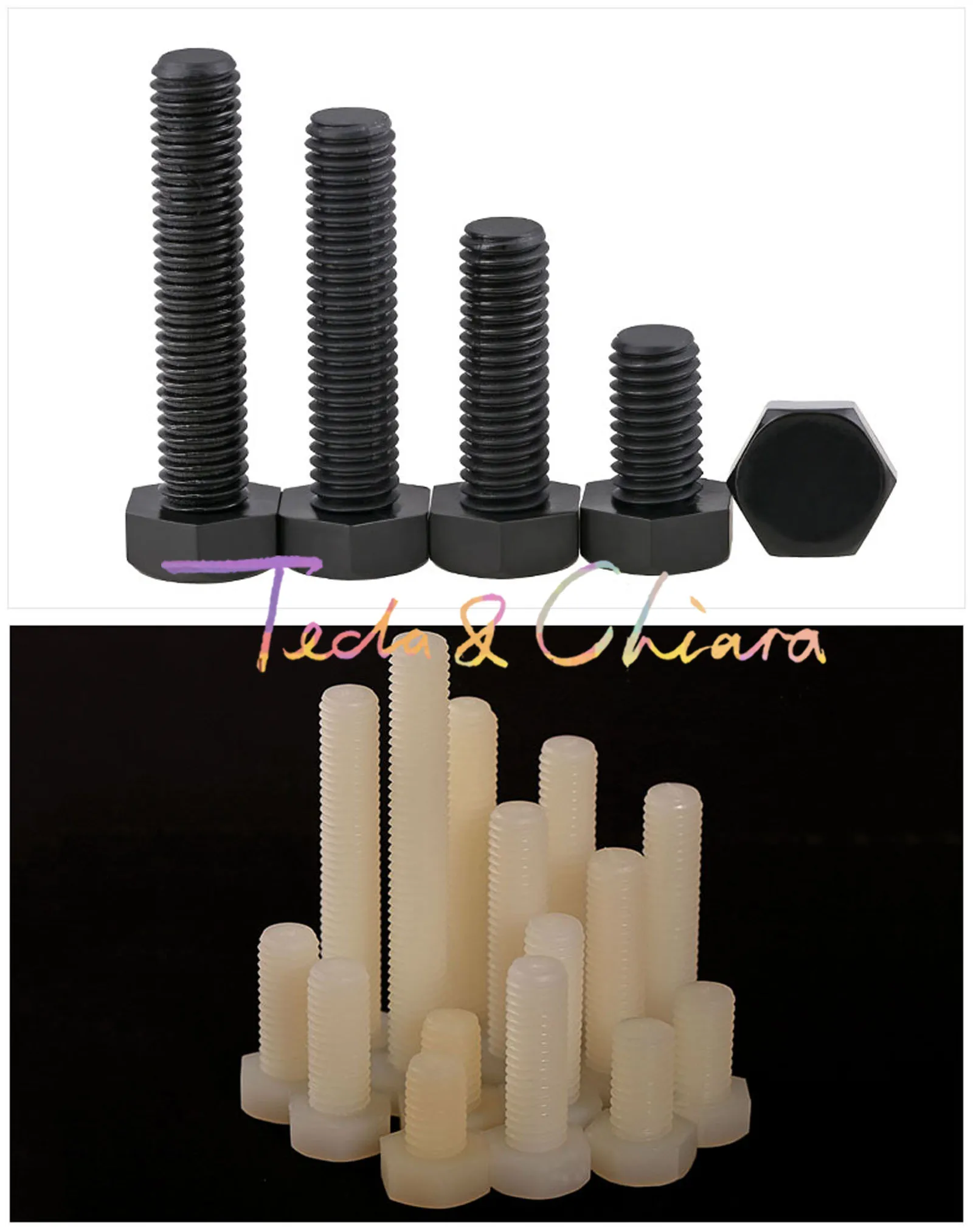 

20Pcs M5 x 35mm New L 35 White Black Nylon Hex Head Set Screw Insulation Hex Bolt Plastic *