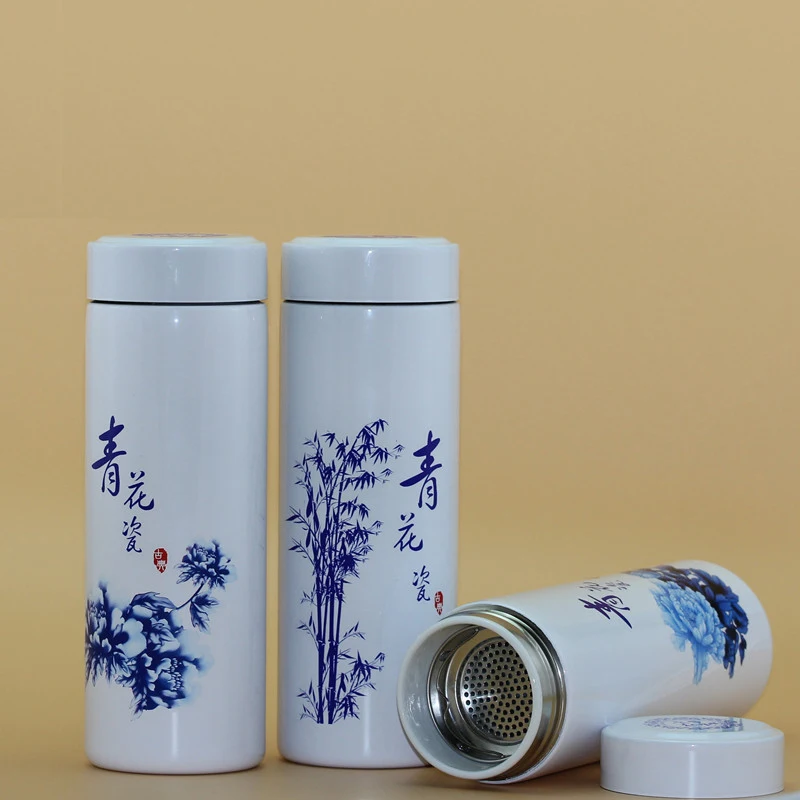 Новая стильная внутренняя термобутылка из фиолетовой глины 380 мл изоляционные