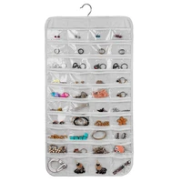 80 pockets double sided multi layer holder hanging jewelry display earrings necklace display organizer storage bag dropshipping