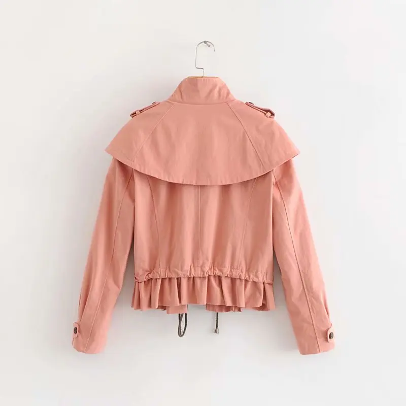 LTD1198297 ELYB Новые однотонные куртки Женский плащ пальто леди стенд однобортный