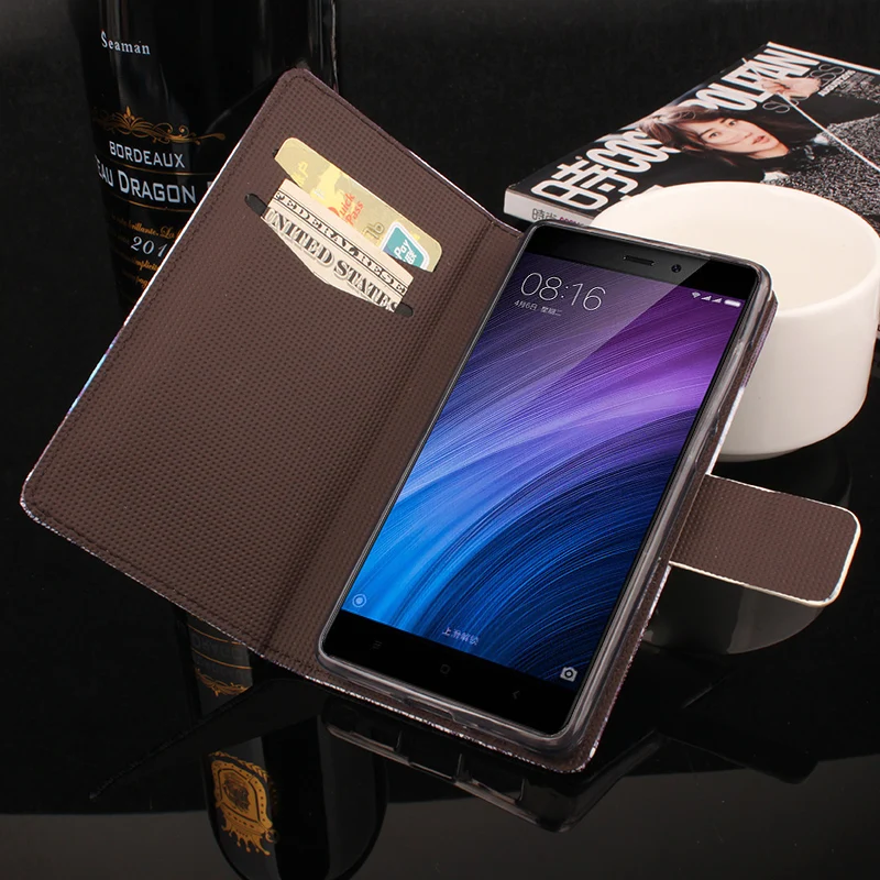 Роскошный флип Бумажник кожаный чехол для Xiaomi Redmi 4X5 Plus 4A 4 Pro Чехол Note 4x 5A 3 mi x 5 A1