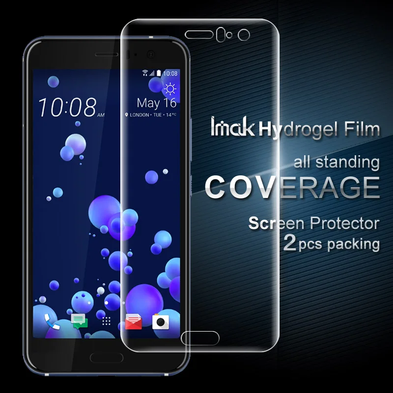 2 шт. полноэкранная Защитная пленка для HTC U11 и задняя крышка устойчивая