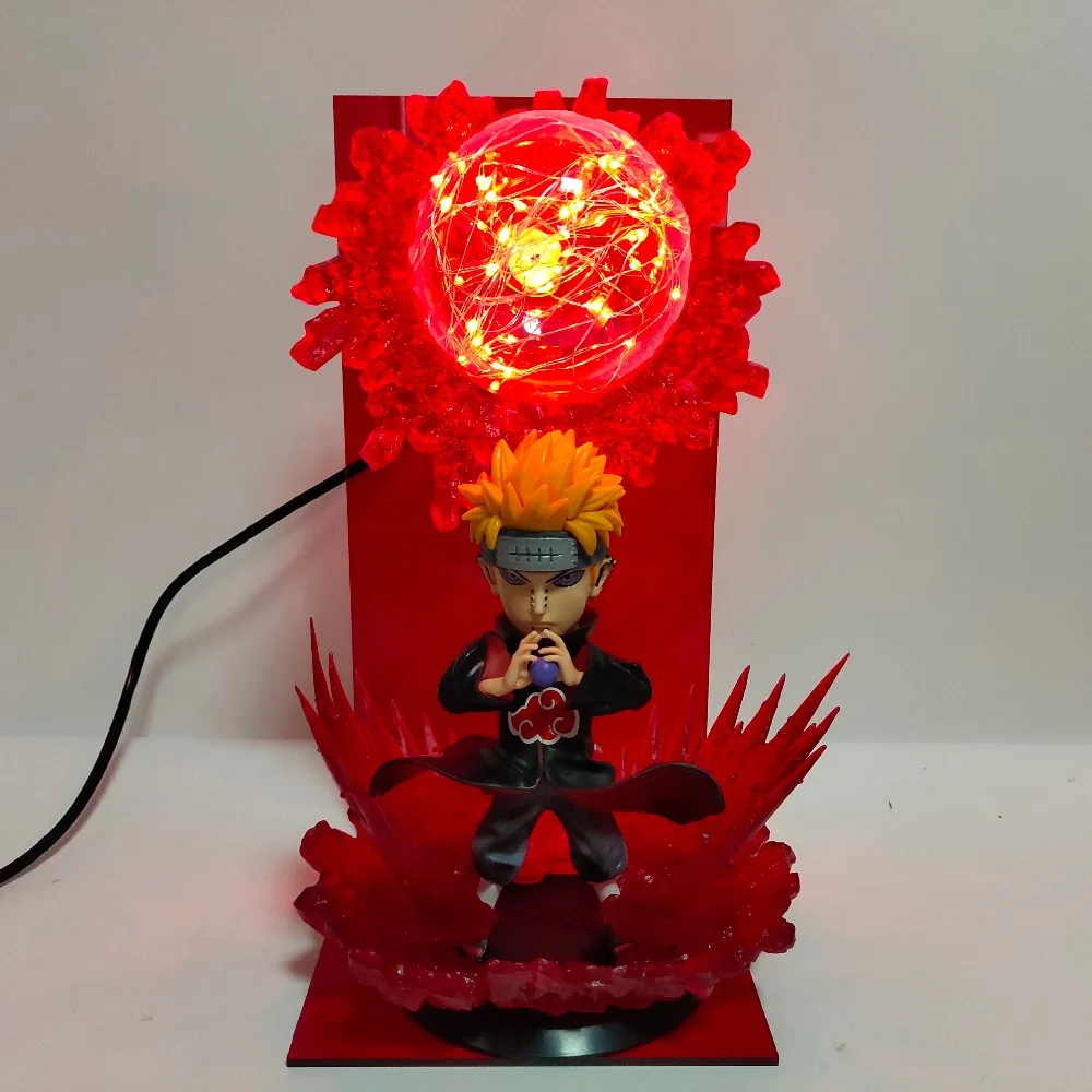 Наруто Боль Chibaku Tensei светодиодные настольные лампы Lampara Shippuden боли ночные огни