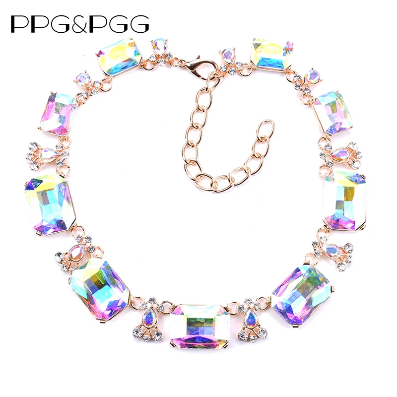PPG& PGG большое ожерелье-чокер из стеклянных бусин, Женские аксессуары, колье