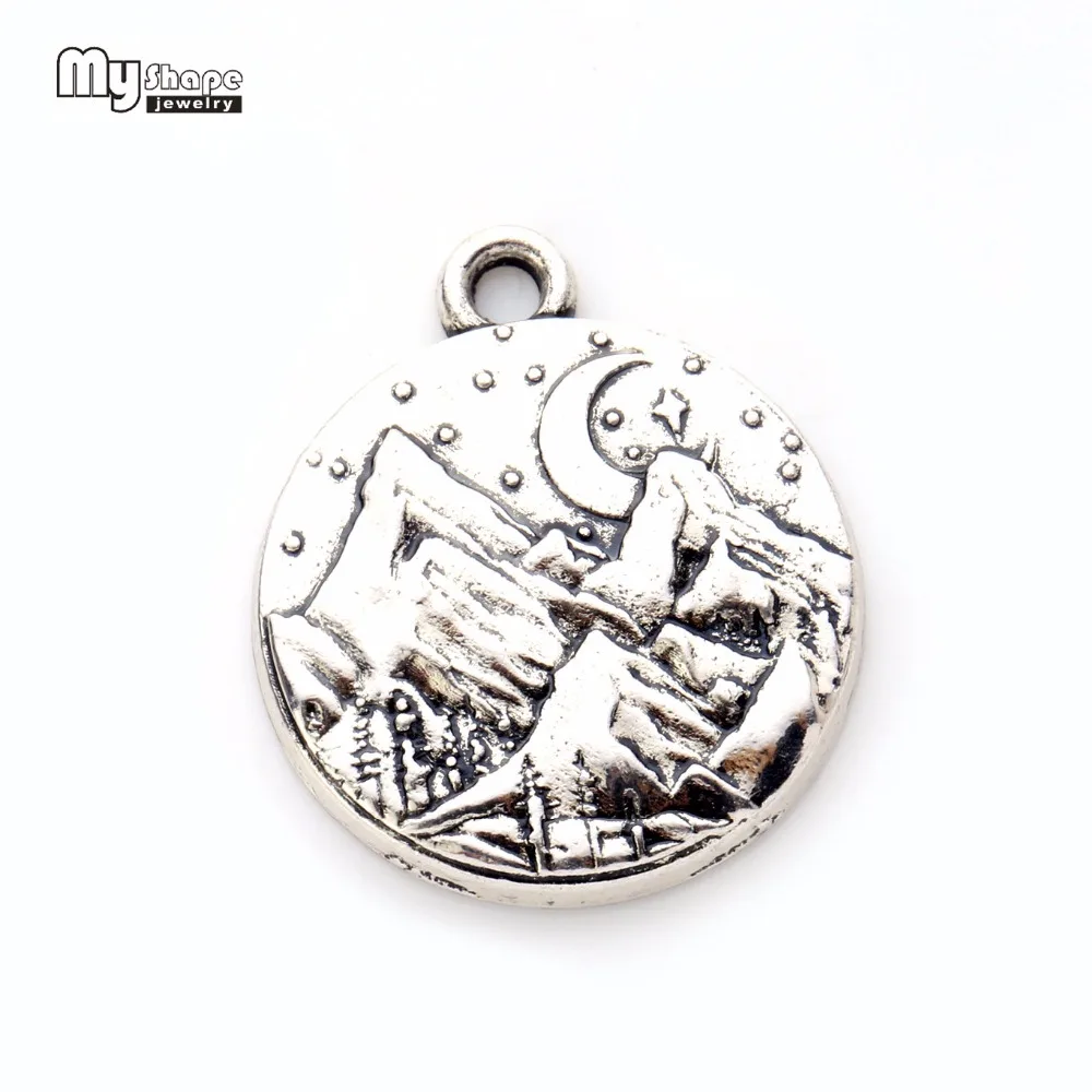 

My Shape Mountain Charms For Jewelry Making DIY Necklace Bracelets Accessories Starry Night Star Moon Sky Floating Figure 20pcs