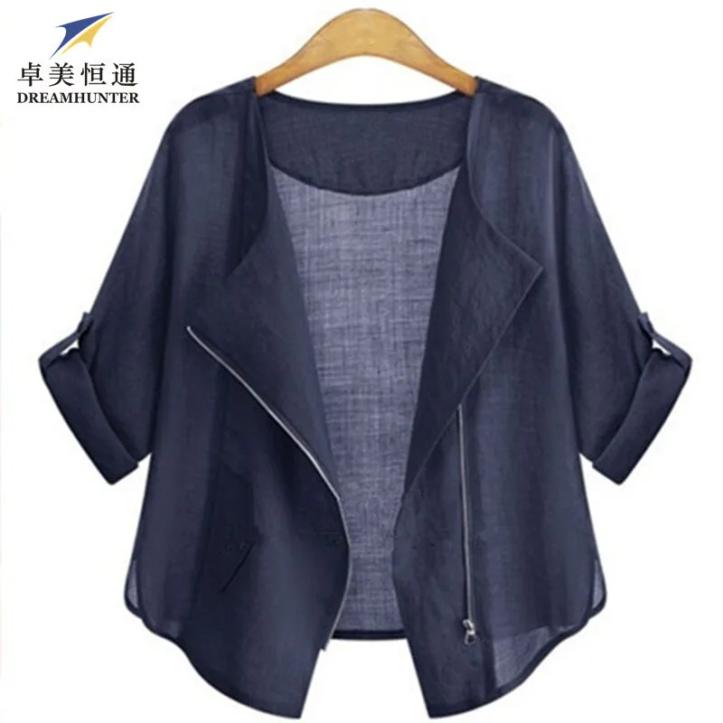 Женский кардиган с полурукавами Повседневная блузка большого размера защитой от