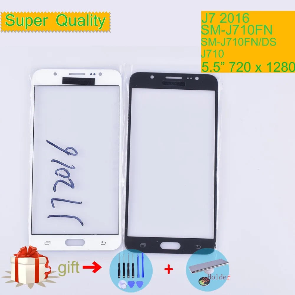 Для Samsung Galaxy J7 J710 J710F J710FN сенсорный экран панель ЖК передняя внешняя стеклянная Замена объектива J710
