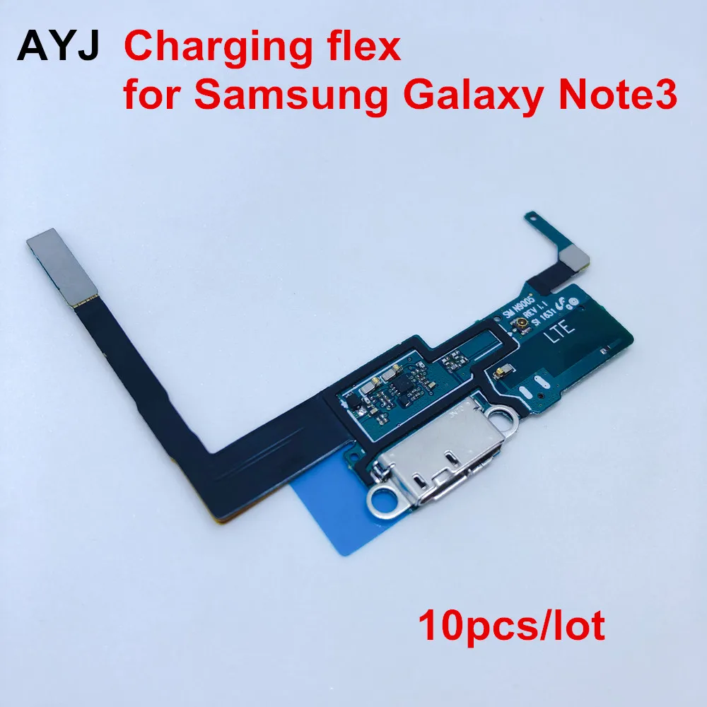 

10 шт./лот AYJ USB зарядная док-станция для Samsung Galaxy Note 3 N900 N9005 разъем для зарядного устройства гибкий кабель для Note3 запасные части