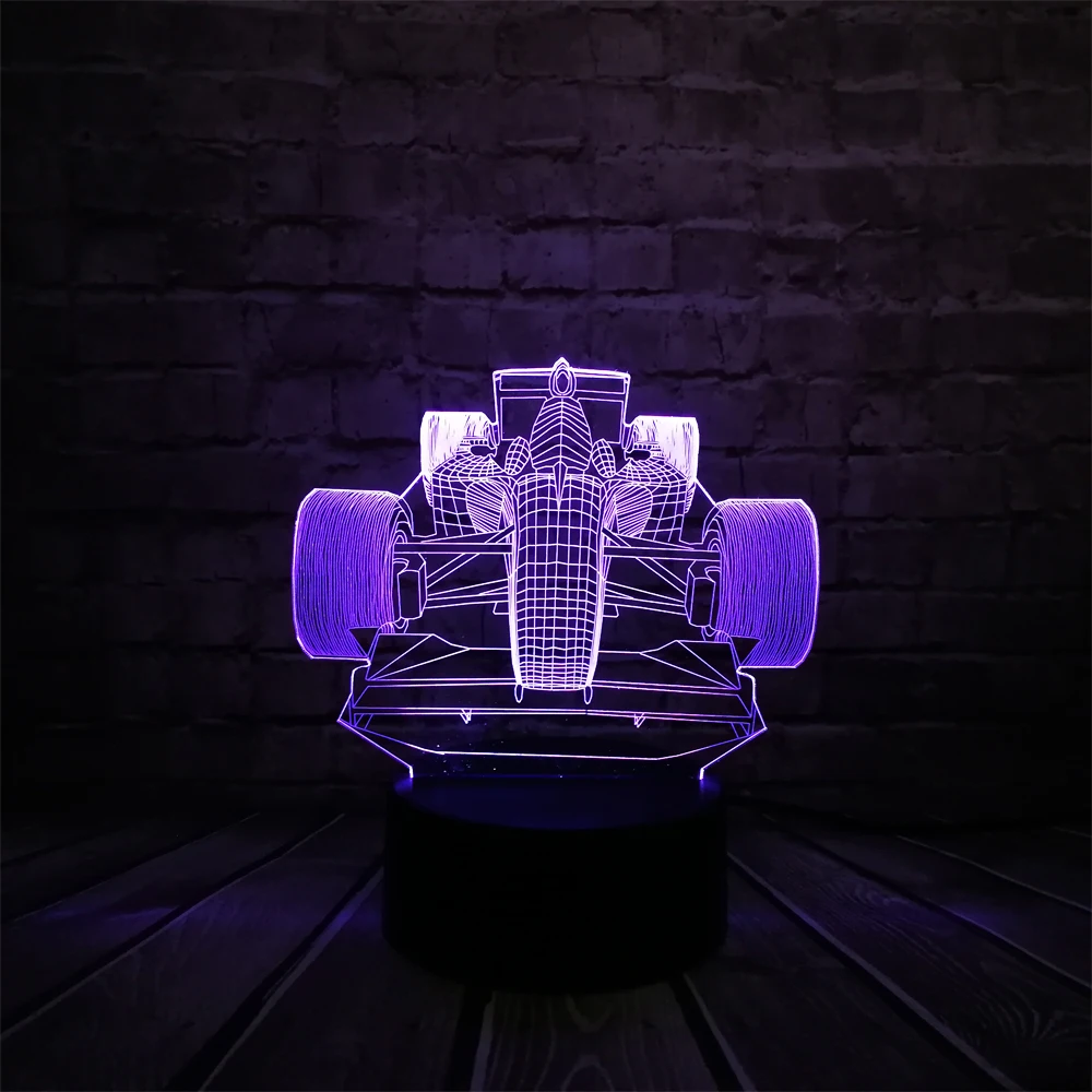 2018 F1 автомобиль Новинка 3D лампа ночник USB LED освещение Mulitcolor Рождество Decora luminaria