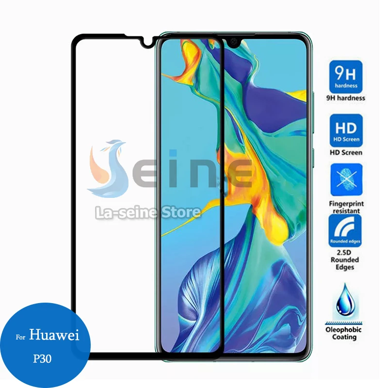 Для huawei P30 полное покрытие закаленное стекло протектор экрана 9h защитное пленка