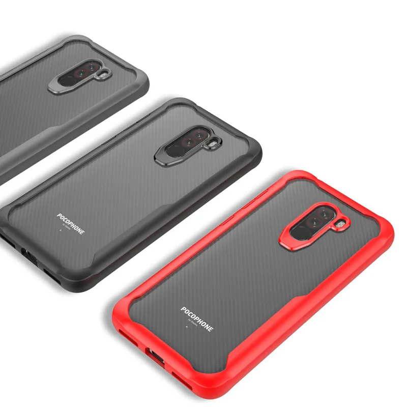 For Xiaomi Pocophone F1 Case TPU Transparent Acrylic Silicone Anti-knock Back Cover Little Poco Phone Cases |