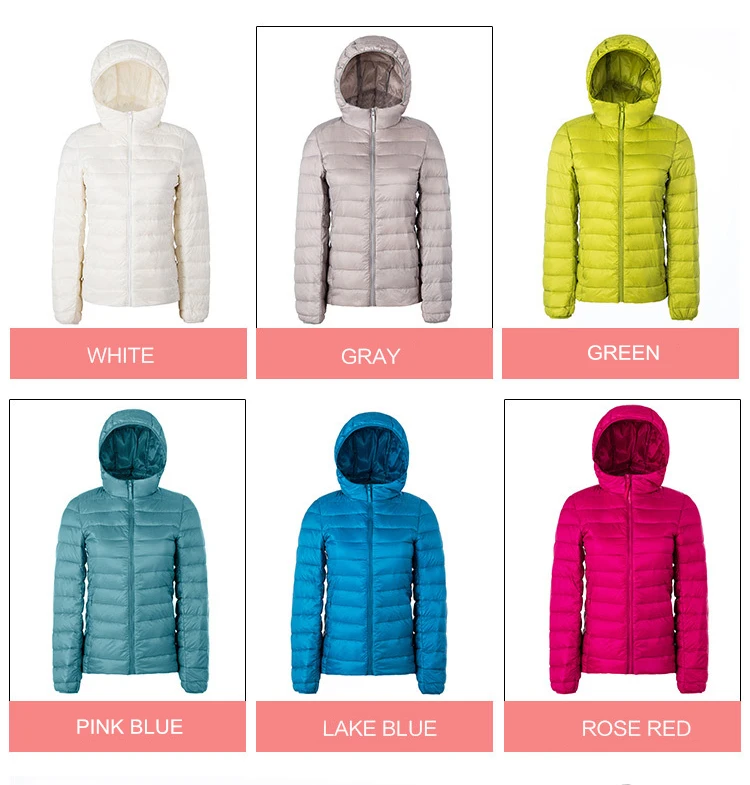 Новая женская ультра легкая пуховая куртка Женская переносная Тонкая зимняя 90