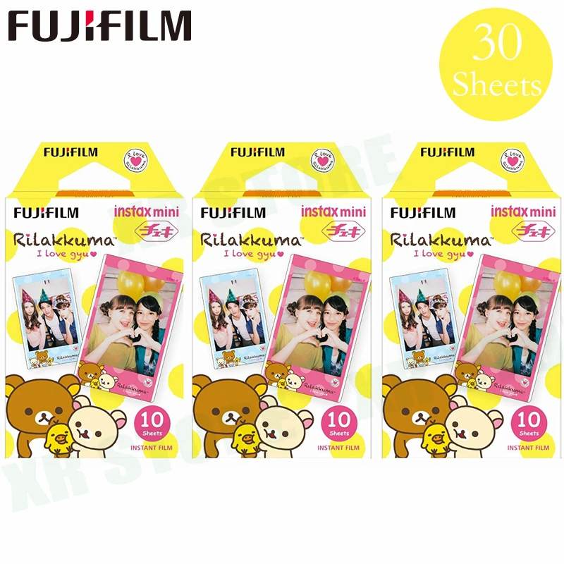 Fujifilm Instax Mini 8 9 Фильм Rilakkuma пива Fuji мгновенный Фотобумага 30 листов для 70 7 s 50 50i 90 25