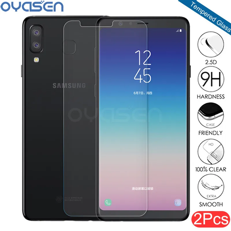 2 шт./лот закаленное стекло для Samsung Galaxy A6 A8 Plus 2018 J3 J4 J5 J6 J7 J8 Взрывозащищенная