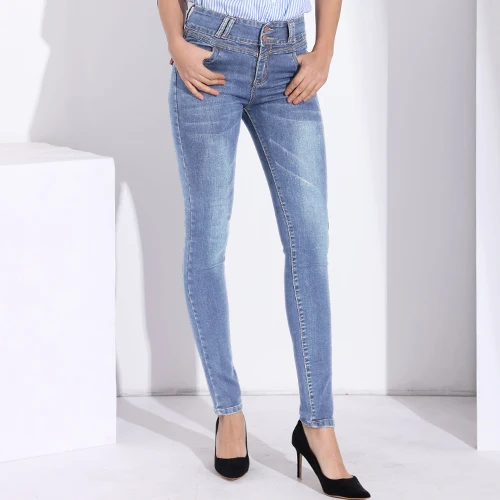 Light Blue GAREMAY, женские джинсы с высокой талией, обтягивающие джинсовые штаны, черные Стрейчевые джинсы для женщин,, Весенняя женская джинсовая одежда - Цвет: Light Blue