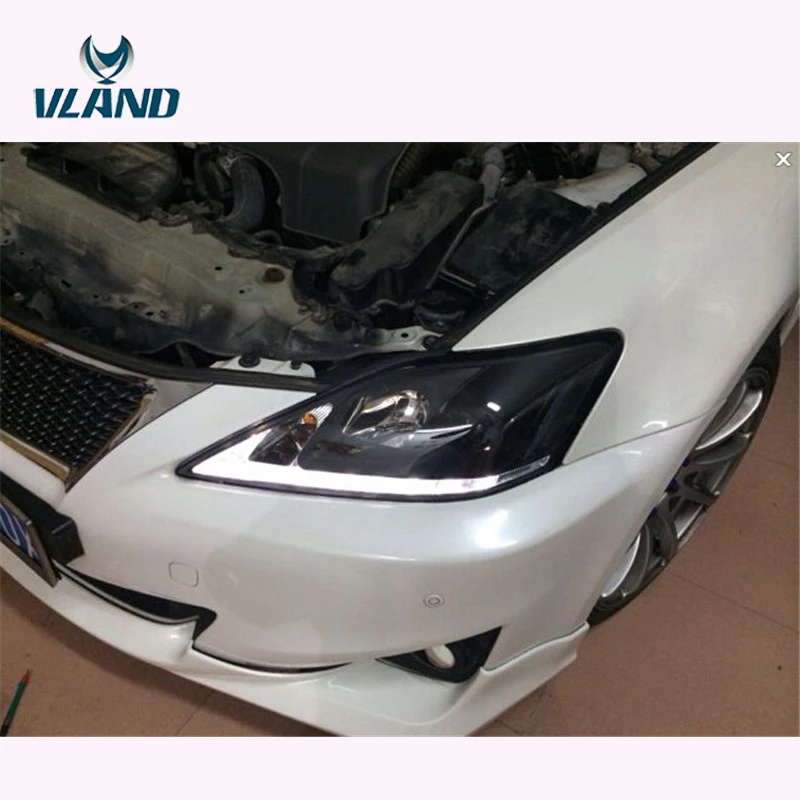 VLAND автомобиль лампа для Lexus IS250 светодиодный головной светильник 2006 2008 2010 2012 IS300 IS250 светодиодный головной светильник с DRL H7 ксеноновые линзы