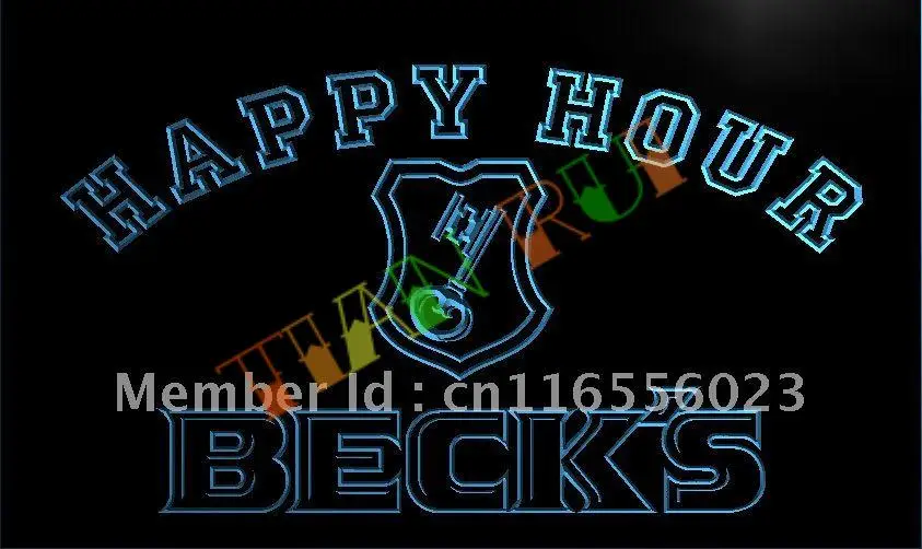 

LA609- Beck's Beer Happy Hour Bar LED Neon Light Sign