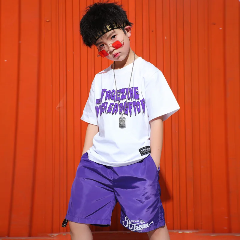 Детский костюм для уличного танца с пайетками в стиле хип-хоп со свободными