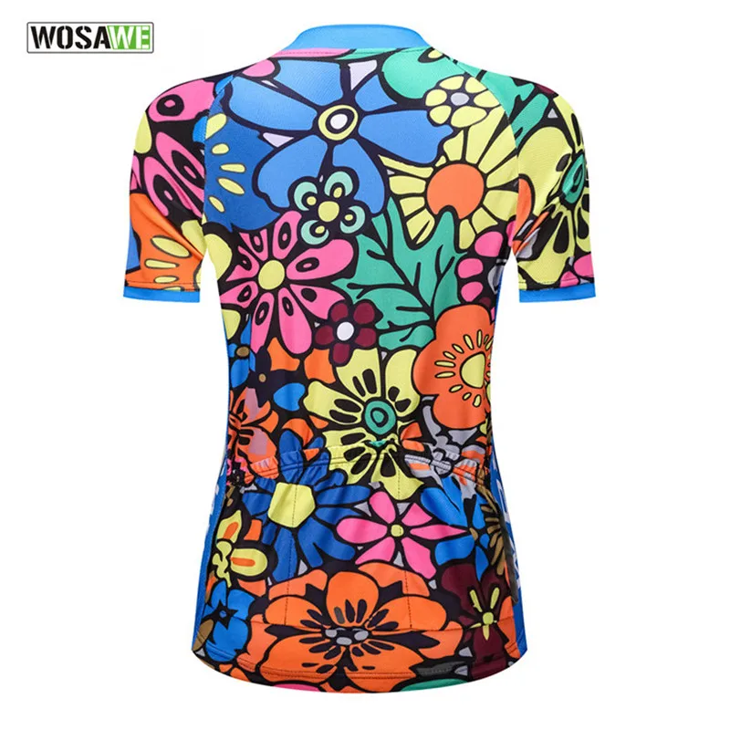 Новое поступление 2018 женская рубашка для велоспорта одежда девушек с цветами