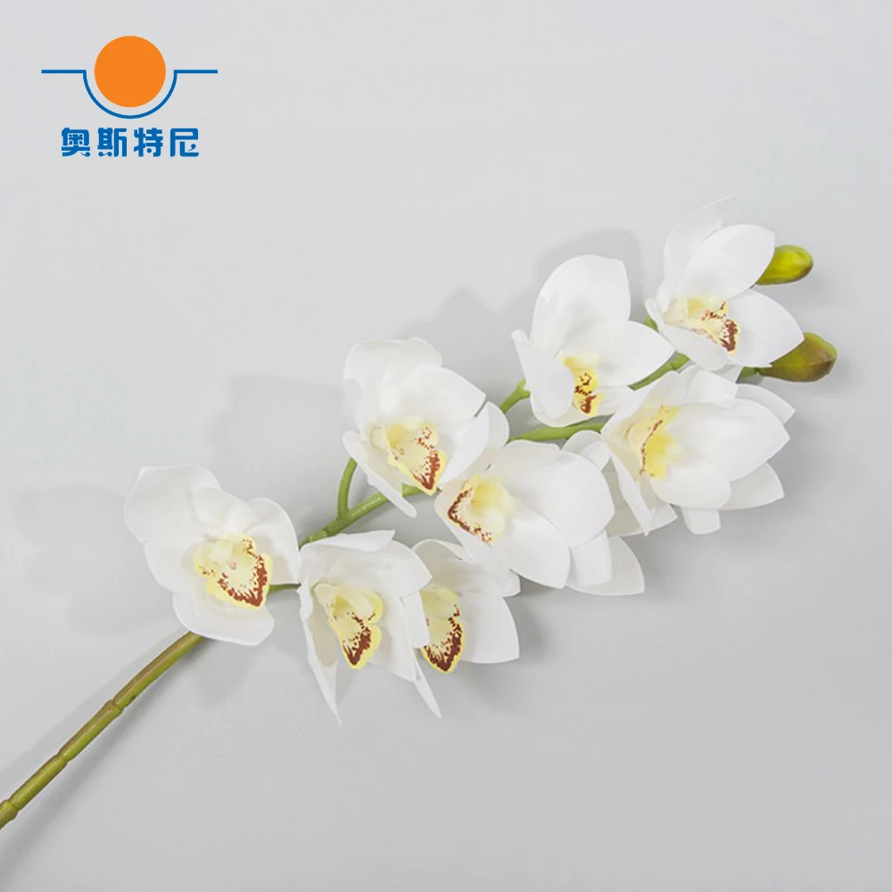 

1pcs white color artificial Cymbidium orchid bouquets&Cymbidium faberi artificial bouquets&artificial Cymbidium grandiflorium