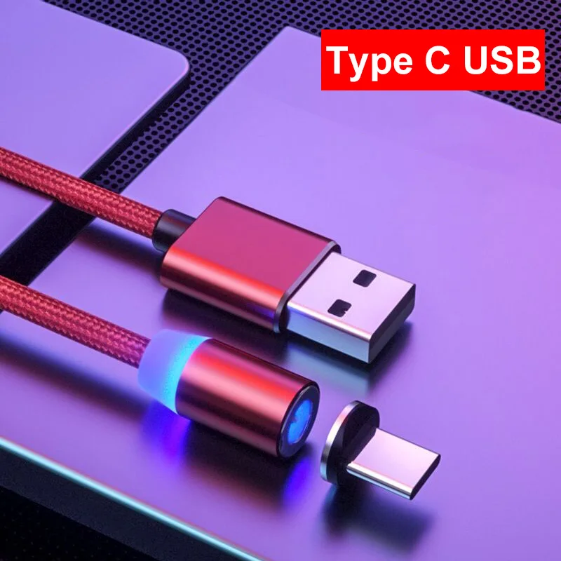 Red Type C Cable Магнитный usb-кабель Олаф, Кабель Microusb для быстрой зарядки, кабель USB типа C, магнитный кабель для зарядки и передачи данных, кабель Micro usb для мобильных телефонов, кабель USB - Цвет: Red Type C Cable