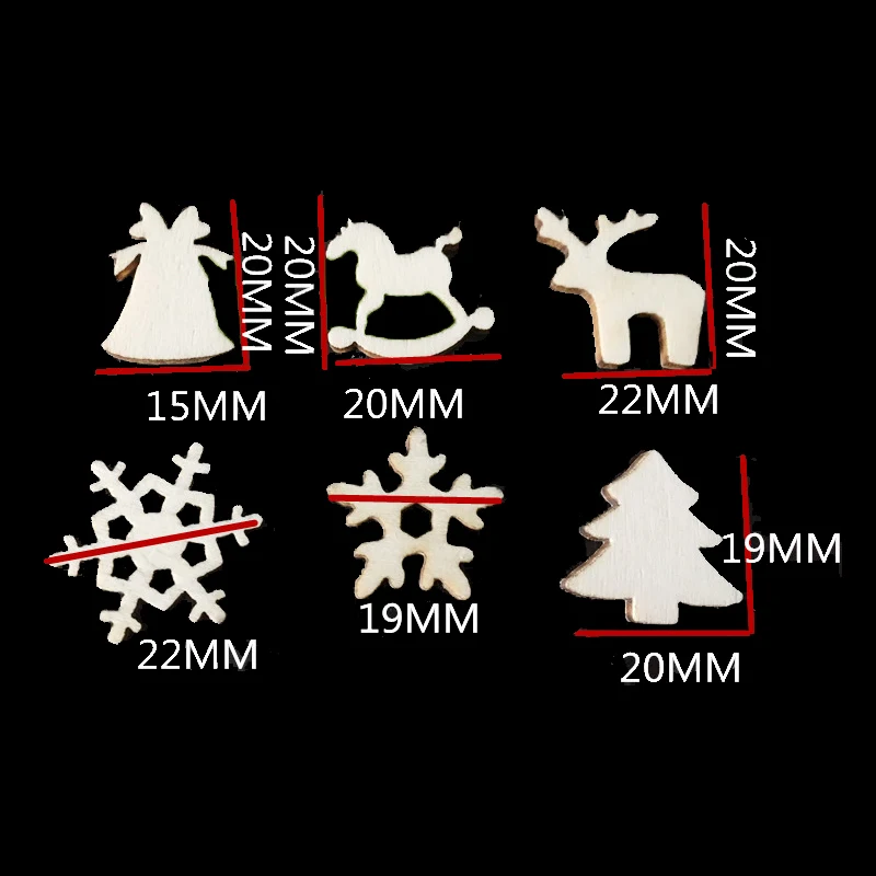 100 шт. деревянные рождественские украшения для дерева подвесные дома Navidad 2018