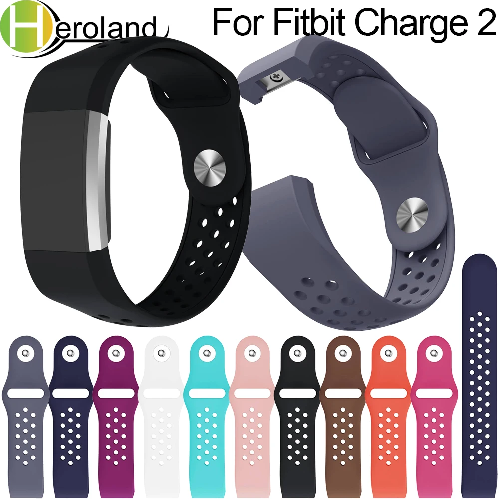 Сменный ремешок для fitbit charge 2 Цветной силиконовый смарт-ремешок часов сменный