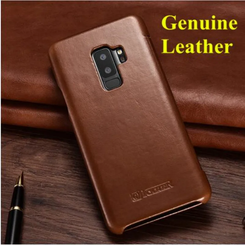 S9 Plus чехол для Samsung S8 iCarer Винтажный из натуральной кожи с откидной крышкой s10 note 8 9