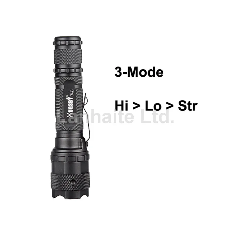 Фонарик Hugsby P4 Cree светодиодный 250 люмен 3 режима черный (1x18650/2x16340 / 2x CR123)|flashlight reader|led