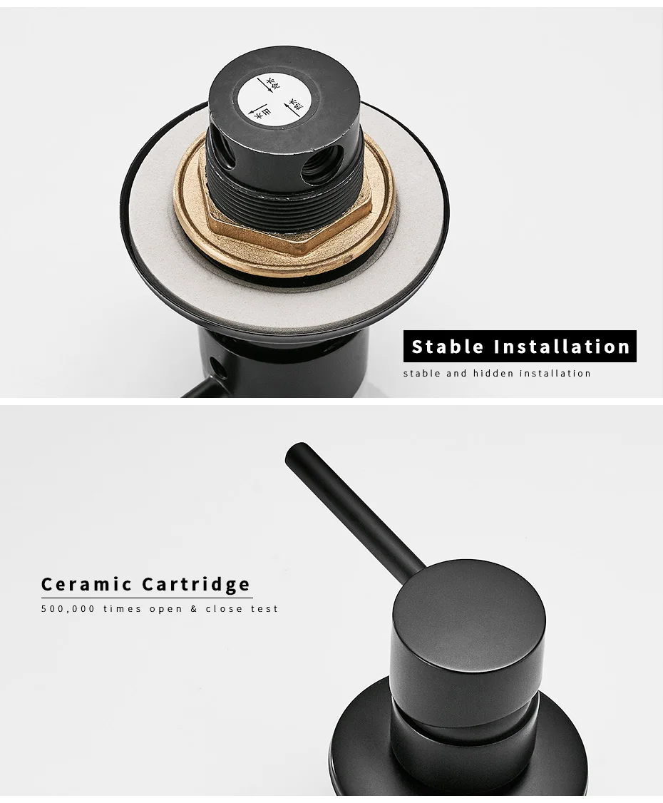 SOGNARE Black Brass Bathroom Sink Faucet Water Taps Wall Mounted Single Handle Cold And Hot Water Mixer Sink Tap Bath Faucet