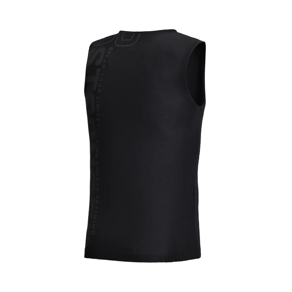 Li-Ning мужской тренировочный жилет без рукавов Футболка дышащая облегающая