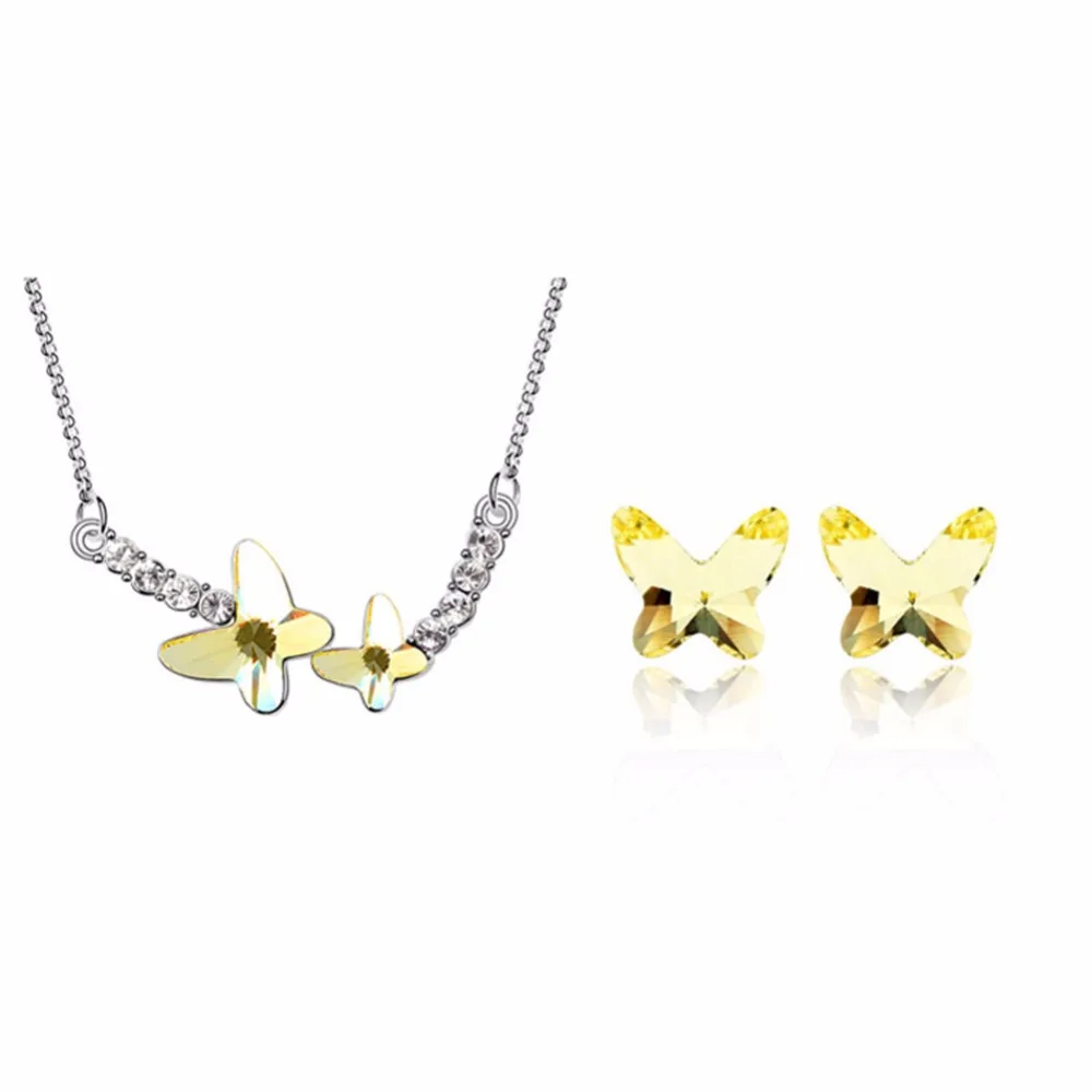 Женские серьги и ожерелье Ms Betti брендовый новый ювелирный комплект Бабочка с