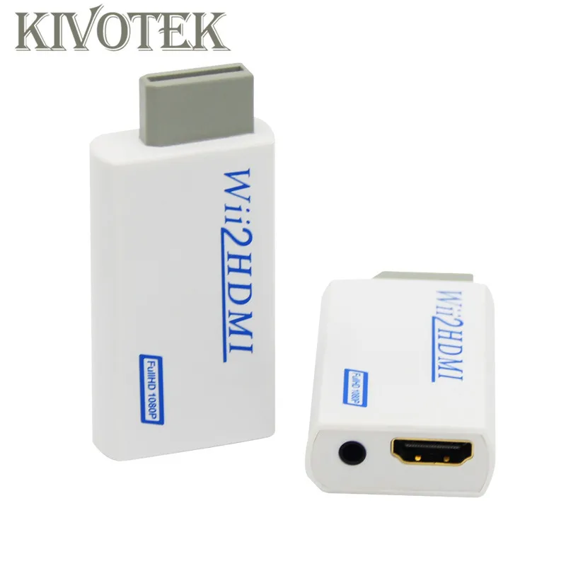 KIVOTEK wii в HDMI конвертер 2 скалер 1080 P 3 5 мм аудио разъем выход для ТВ игры Аксессуары
