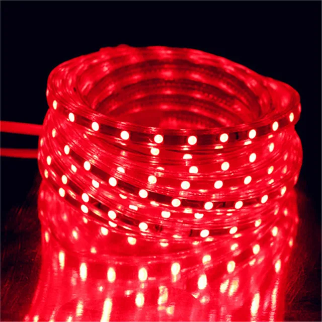Red SMD 5050 AC 220 В Светодиодная лента белая уличная Водонепроницаемая 220 В 5050 220 В Светодиодная лента 220 В SMD 5050 Светодиодная лента светильник 5 м 10 м 20 м 25 м 220 В - Испускаемый цвет: Red