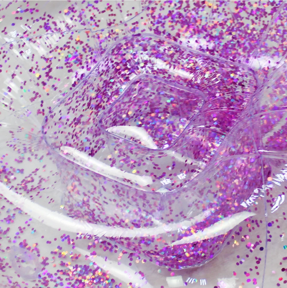 Прозрачный надувной диван из ПВХ с блестками ленивый портативный уличный стул