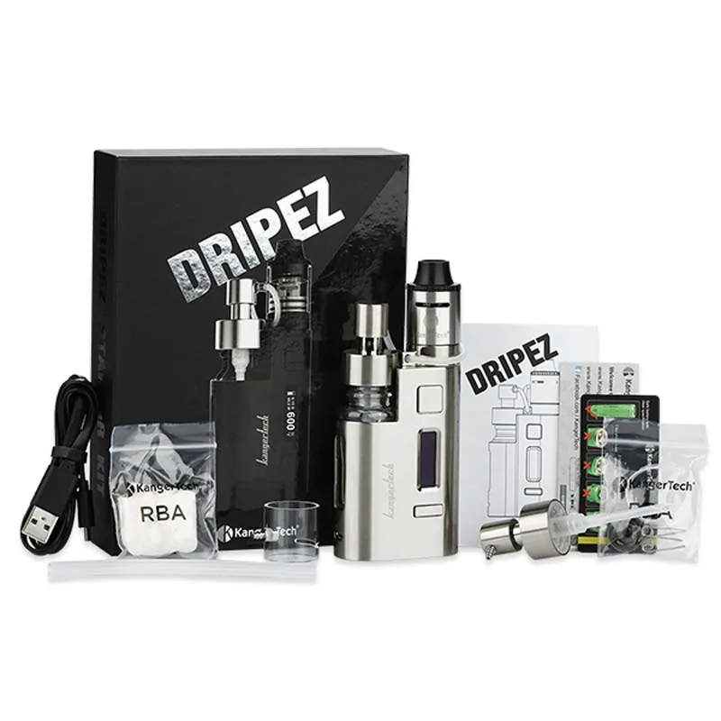 Оригинальный Kangertech 80 Вт DripEZ Starter Kit Box Vape Mod с насосом и Push RBA 0.3Ohm капельная катушка
