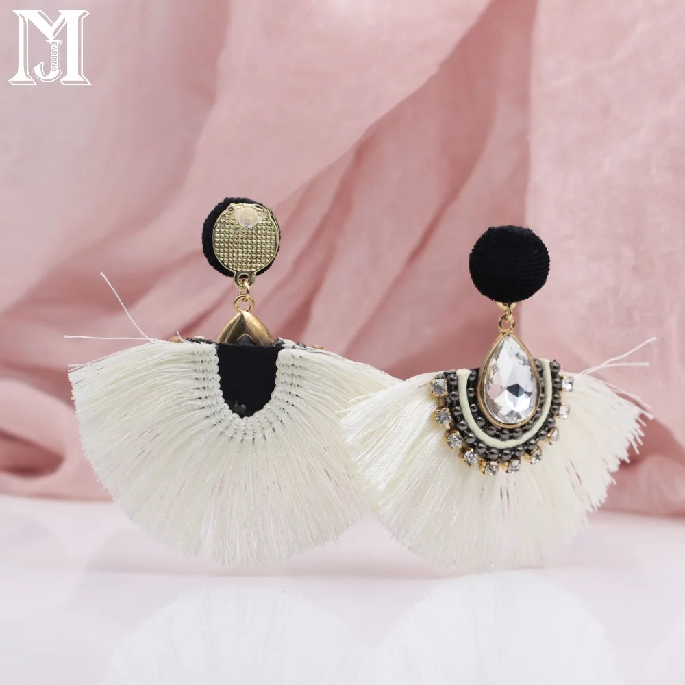 JiaMu в стиле ретро zara белый капель эфирного масла фианит кулон кисточкой серьги