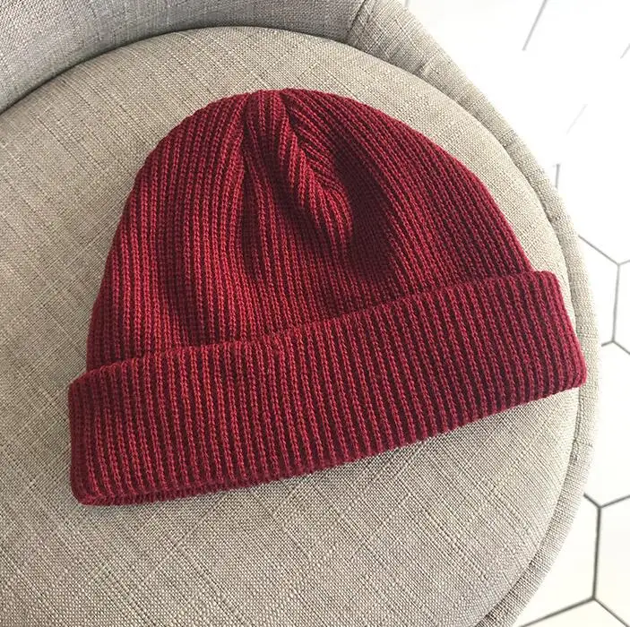 G color Winter Adult Men Knitted Beanie Casual Short Hat Mens Cap Cotton Beanies Skullies Retro Hip Hop Hat Fashion Warm Caps Women - Цвет: G color