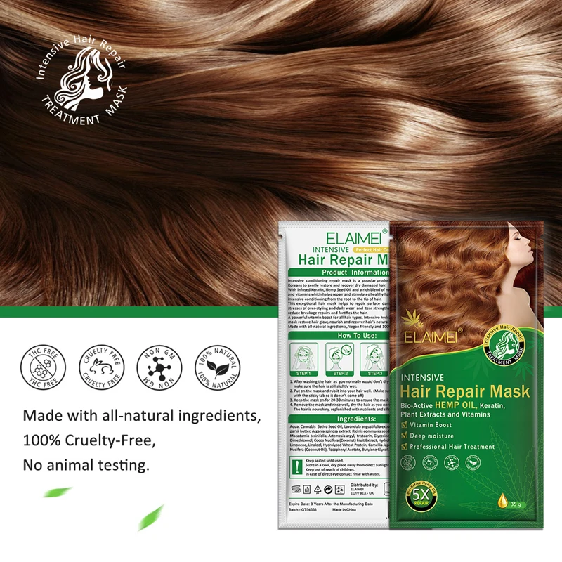 

ELAIMEI 30Pcs Automatic Heating Steam Sesame Oil Steam Hair Mask Practical Moisture Oil Hair Care Mask