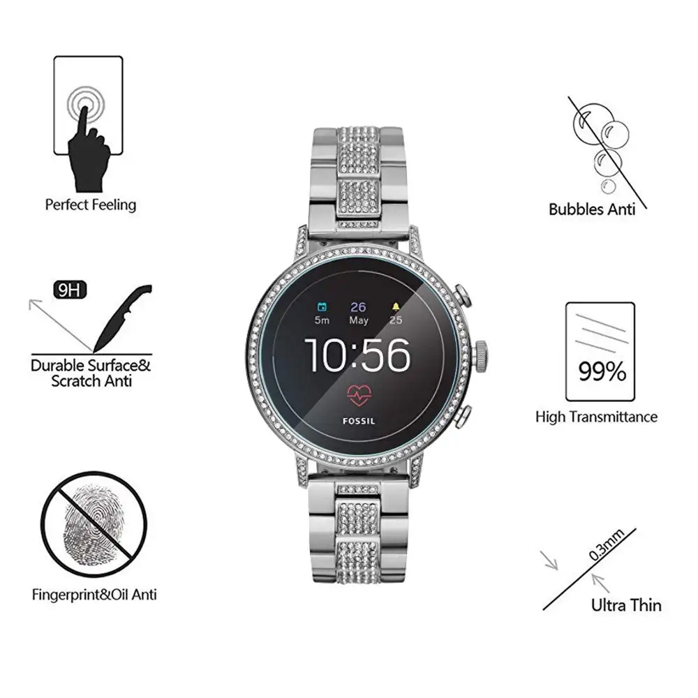 Закаленное стекло для защиты экрана женщин Fossil Gen 4 Q Venture HR | Электроника