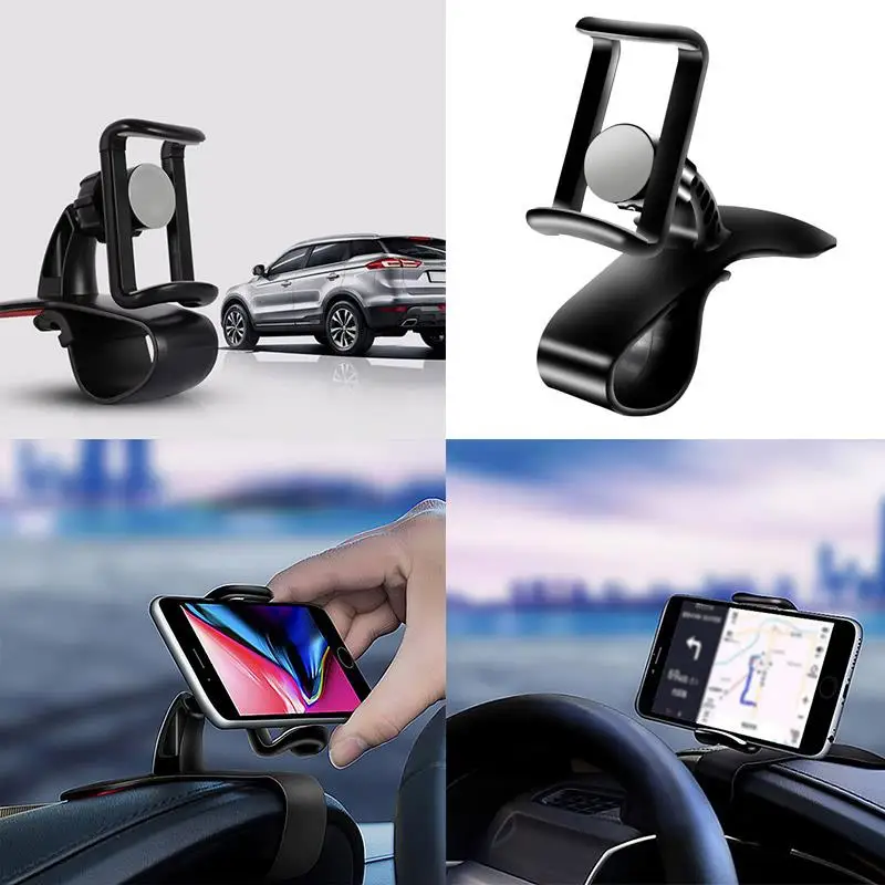 Car Dashboard Phone Holder 360 Degree Adjustable Universal Cell Mount Stand Easy Clip GPS Display Bracket Accessories Gift | Автомобили и