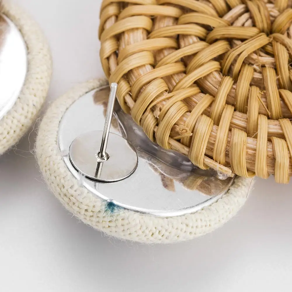 Женские Висячие серьги Ananas ручной работы с ананасом деревянные плетеные из