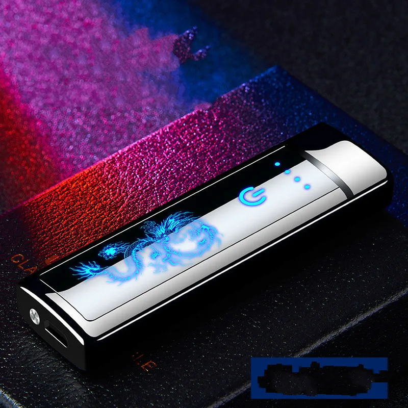 Полноэкранная электронная USB Зажигалка с двойной дугой вольфрамовая турбо