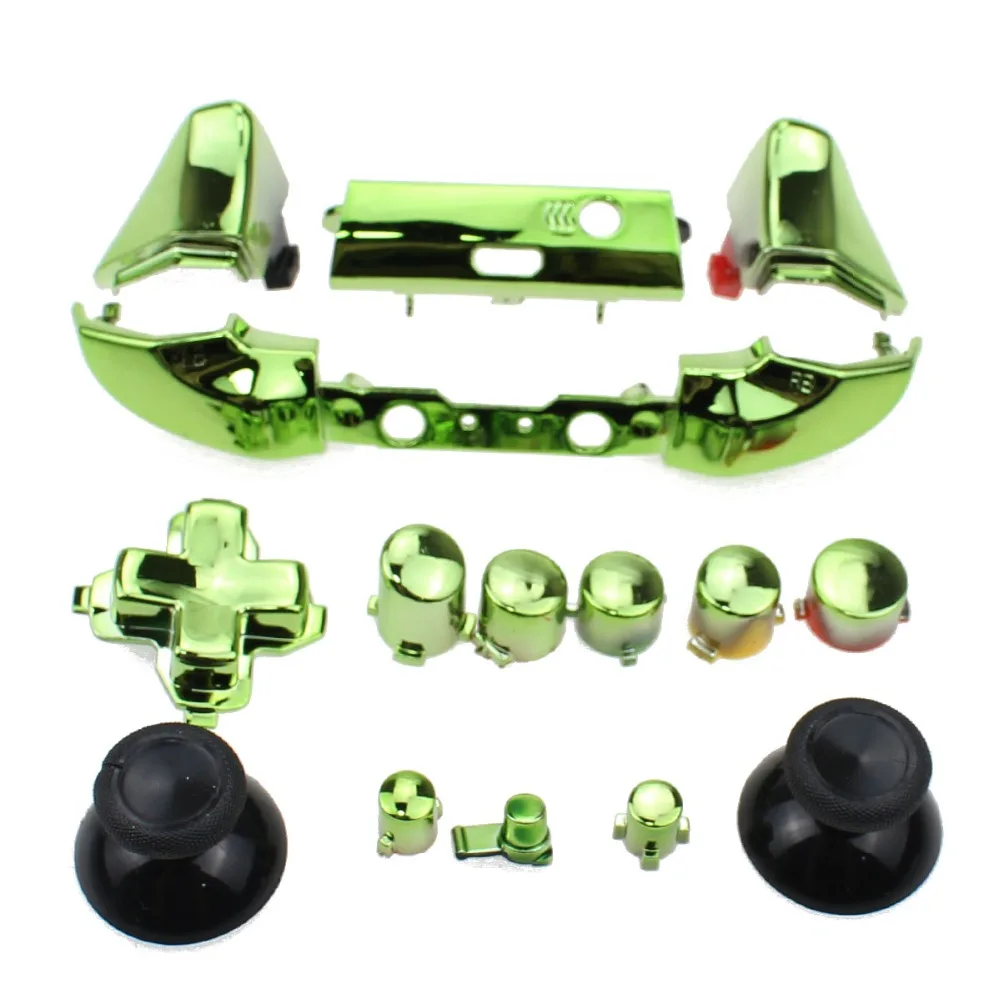 TingDong Chrome LB RB RT LT Bumper Buttons Set Thumbstick Cap Dpad replacement for Xbox One S Slim Controller |