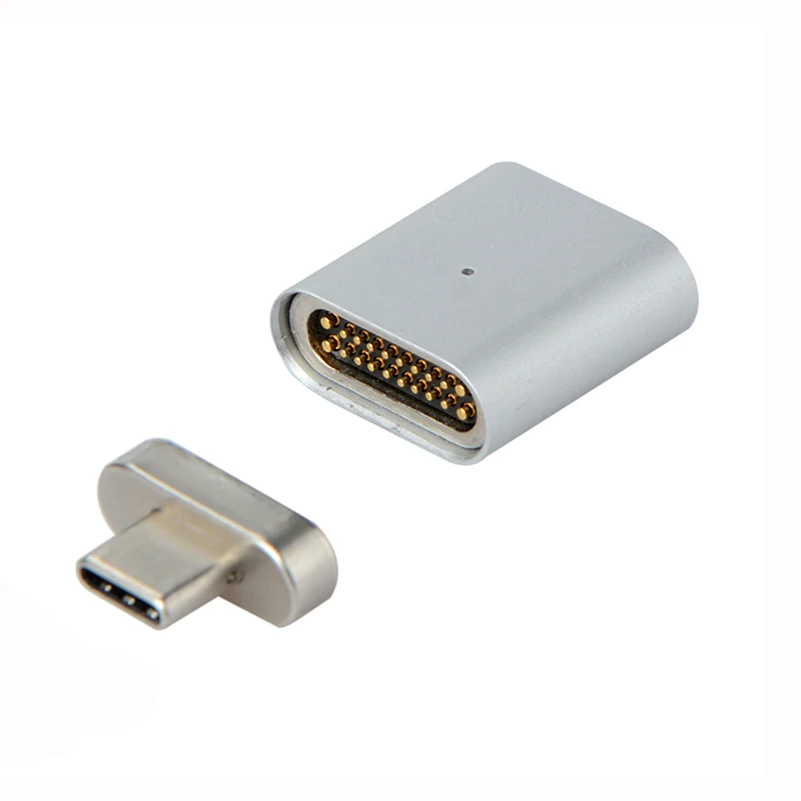 Silver 20 PIN Магнитный адаптер типа C для Macbook Pro MateBook Быстрая зарядка тип-c ноутбук магнит USB-C кабель для передачи данных конвертер адаптер - Цвет: Silver