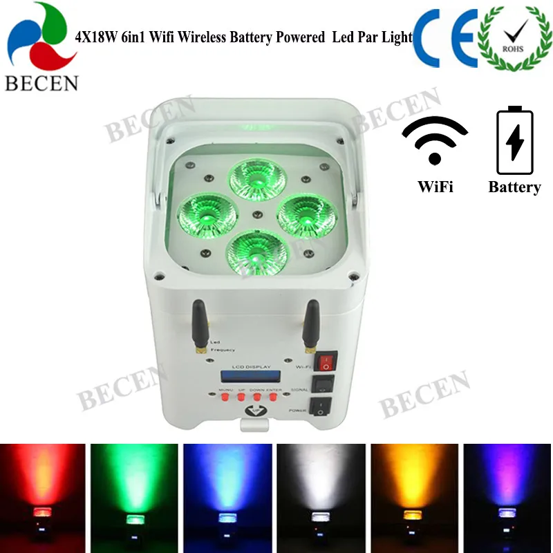 Wireless DMX 4x15w 6in1 Battery Powered LED Par Light Wifi APP Control IRC Remote Led Uplight 8pcs | Лампы и освещение